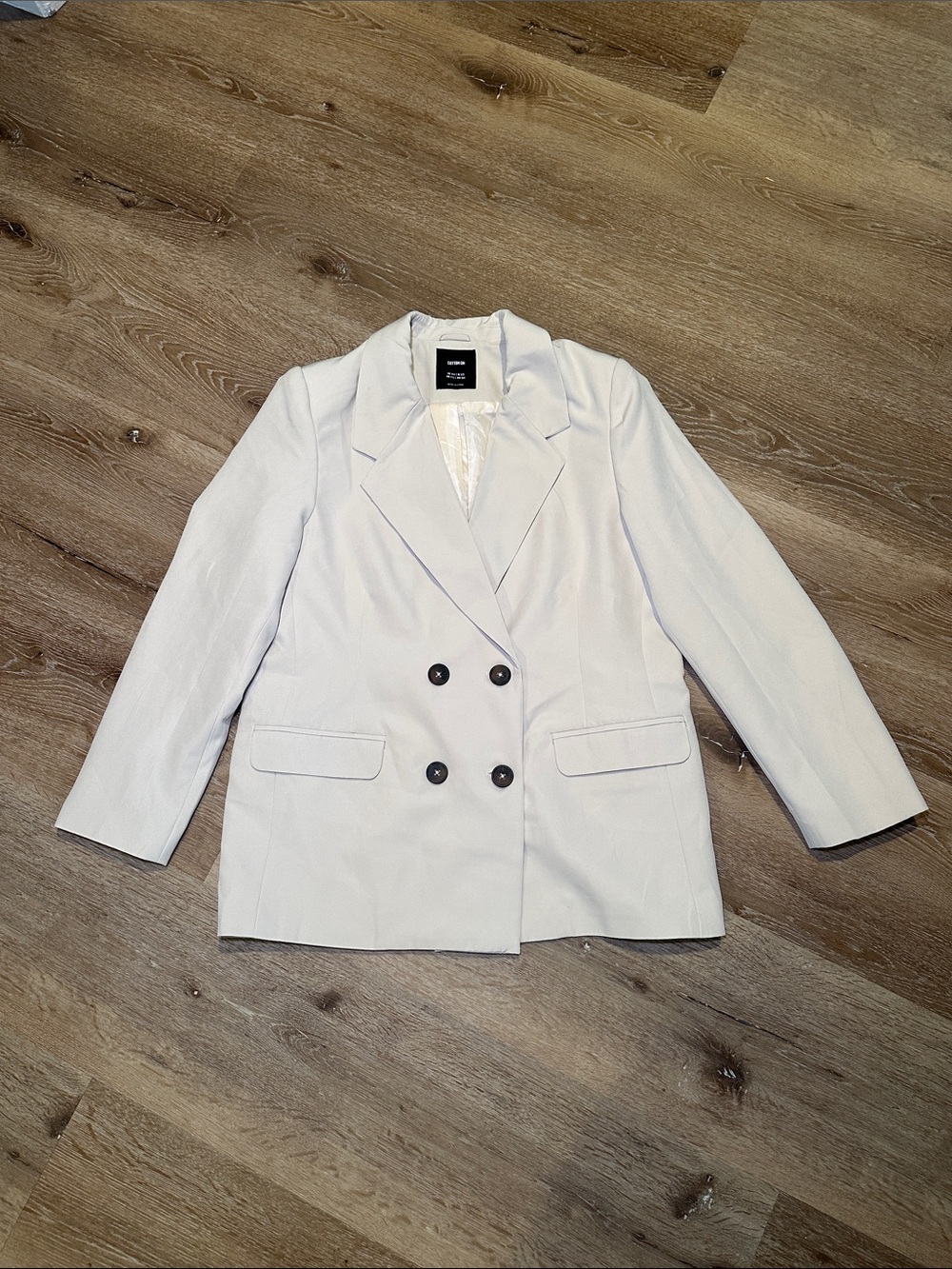 Cotton On Light Cream Double-Breasted Blazer